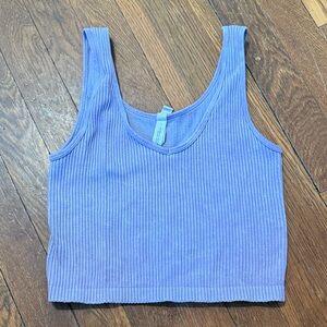 Women's Ribbed Purple Tank Top